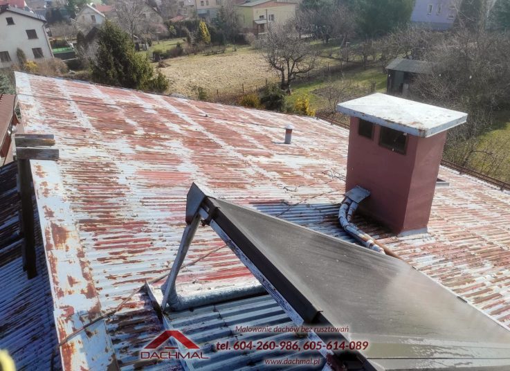 malowanie blachy trapezowej na dachu